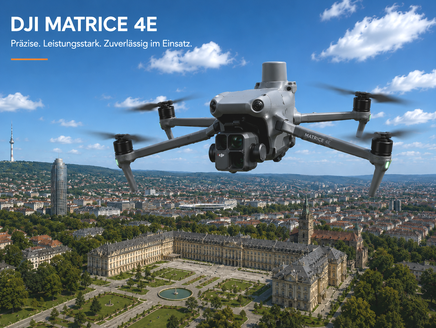 DJI Matrice 4E im Flug über Stuttgart